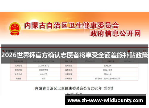 2026世界杯官方确认志愿者将享受全额差旅补贴政策 2026世界杯官方确认志愿者将享受全额差旅补贴政策